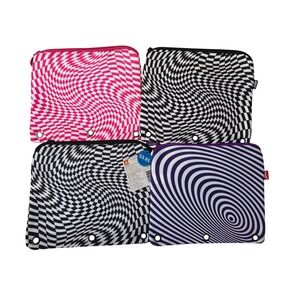 Zipit Illusion 3 Ring Binder Pouch Set of 4 Pink Purple Black Checker Z3R-IL
